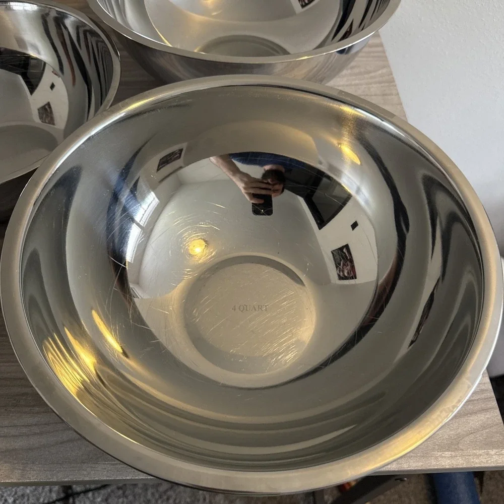 Williams Sonoma Open Kitchen Stainless Steel Mixing Nesting Bowls 2 4 6 Quarts